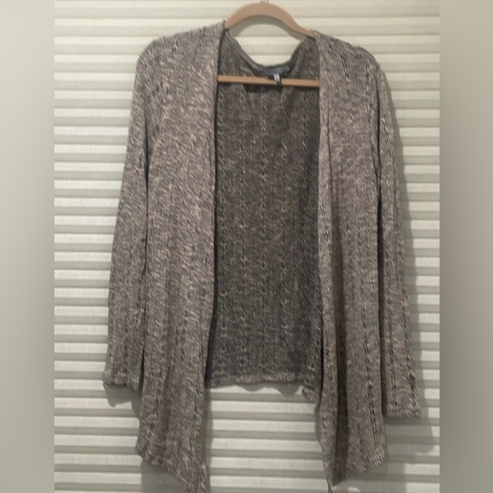 Women's Gray Open-Front Sweater